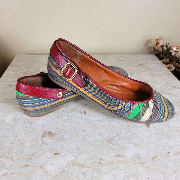 Steve Madden Ballet Flats Sandals Size 8 Stripped - Picture 2 of 9